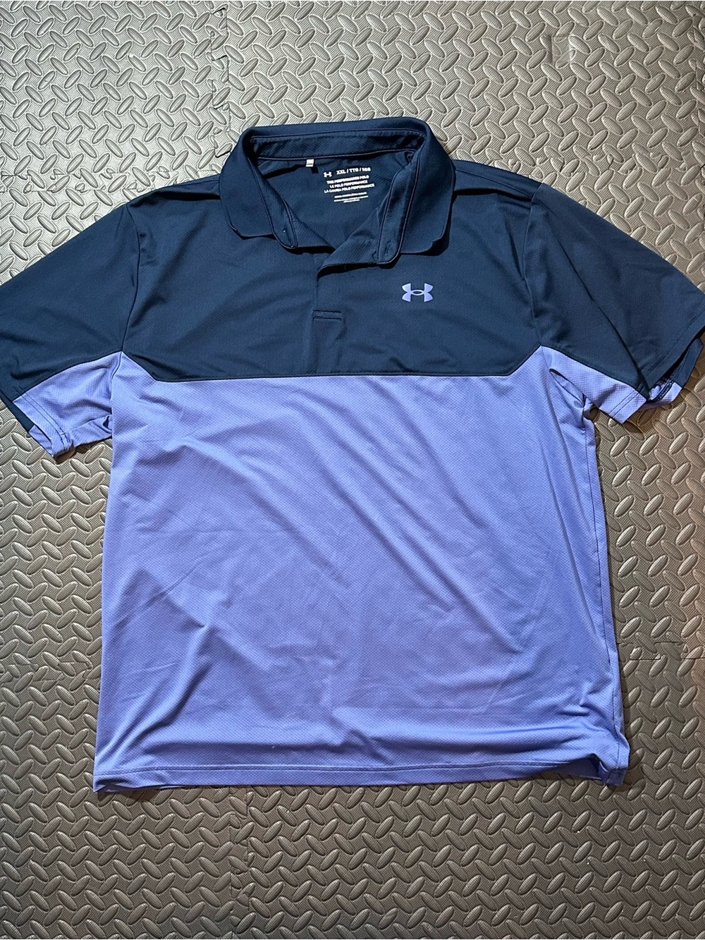 Under Armour Men's Colorblock Polo - Navy and Periwinkle